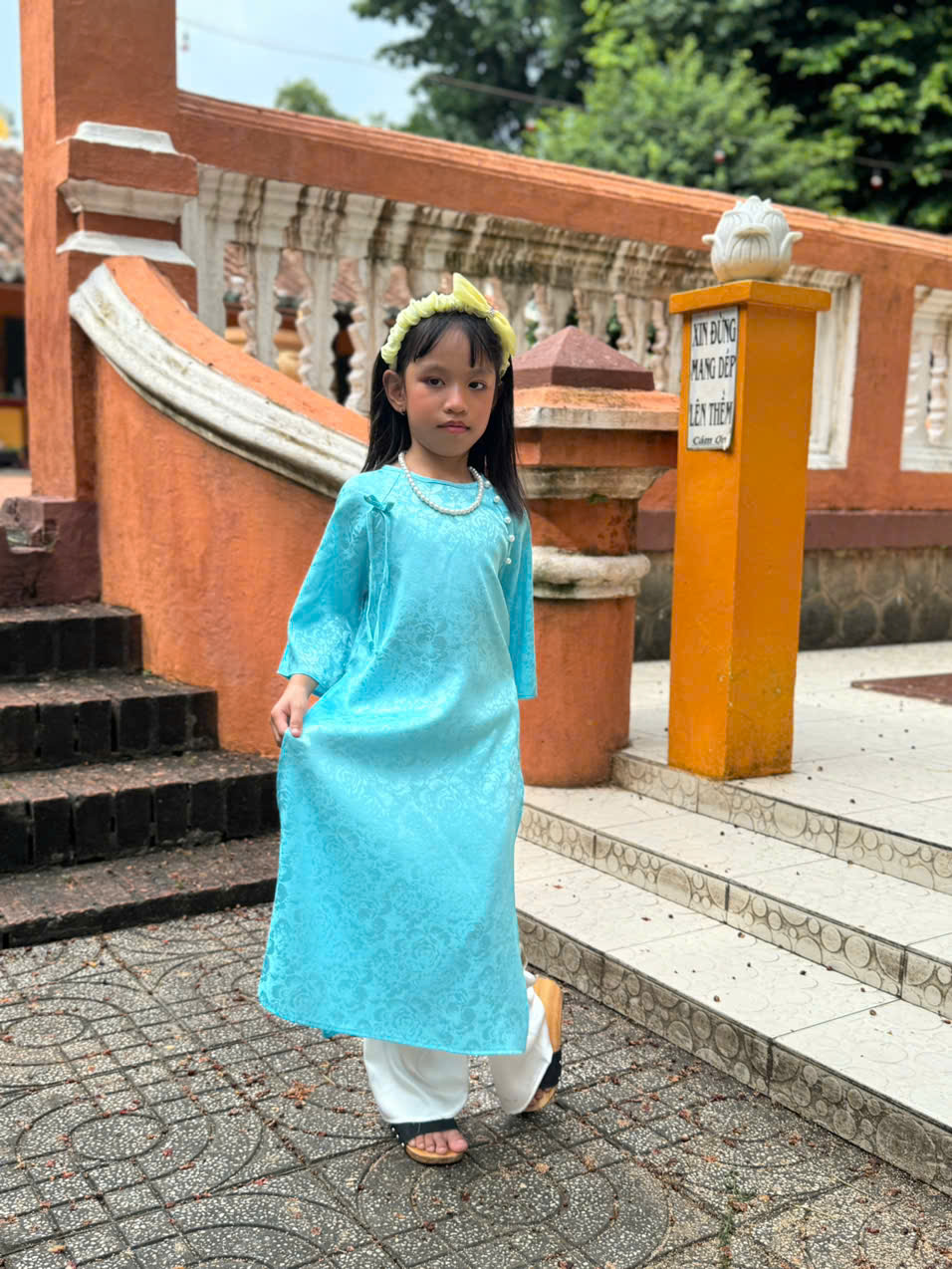 Áo Dài Trẻ Em #Bộ Áo Dài Lụa Ngọc cho bé # Thời Trang Trẻ Em
