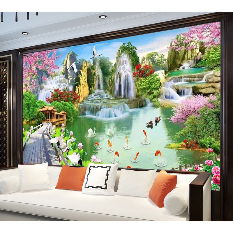 Tranh gắn đá đính kín toàn bộ Non Nước Hữu Tình 8022