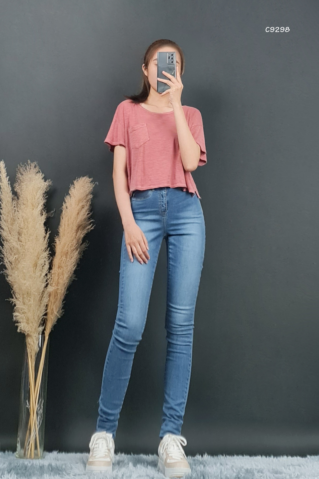 Q9298 - Quần jean skinny wash, trơn
