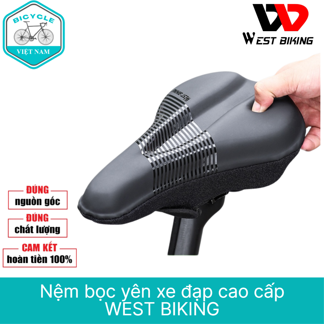 Nệm Bọc Yên Xe Đạp Silicon Siêu Mềm WEST BIKING – Thoáng Khí, Tặng Bọc Trùm Mưa