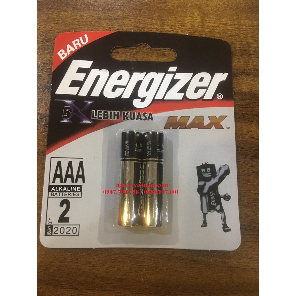 Vỉ 2 viên pin energizer 3a alkaline lr3