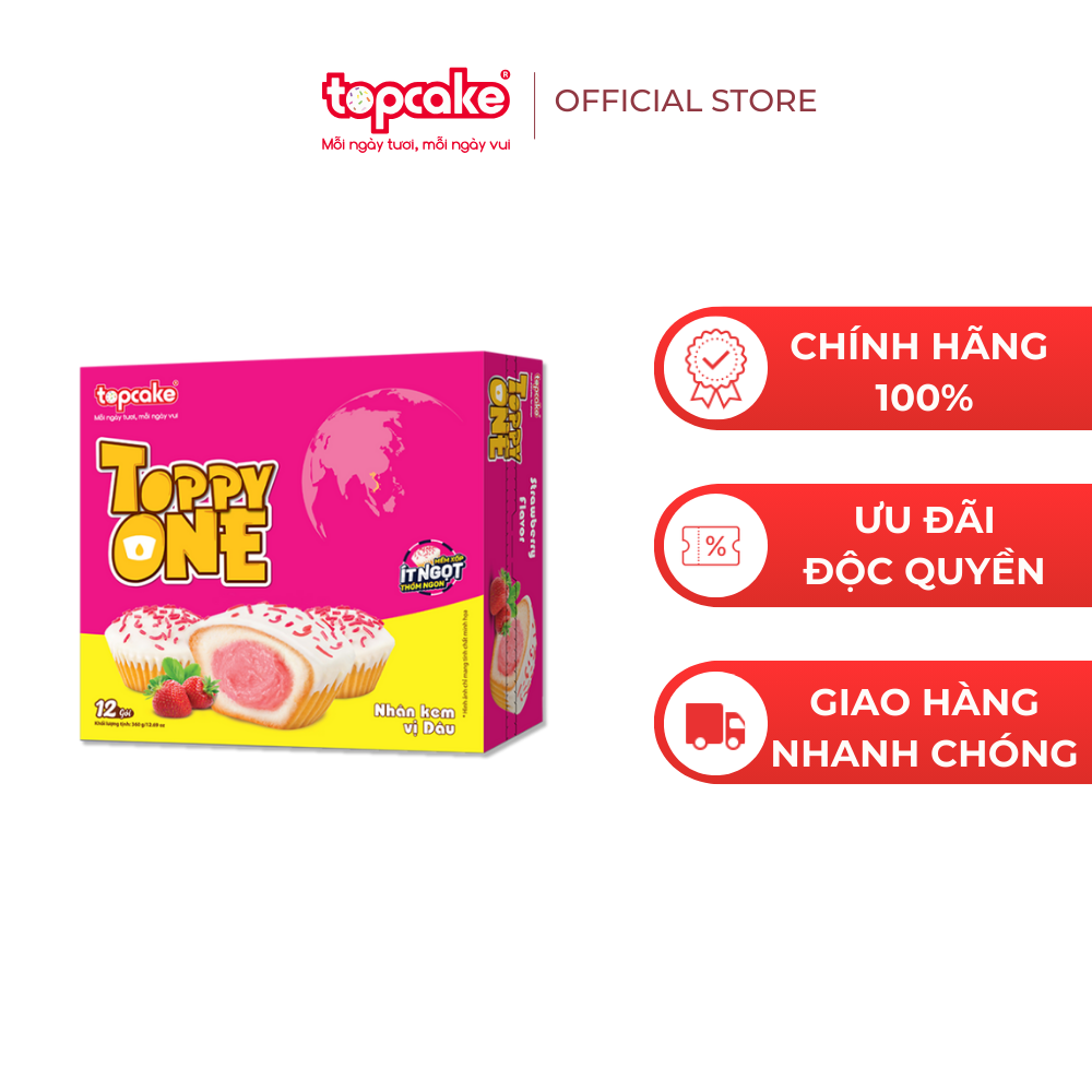 Bánh cupcake TOPPY ONE - Nhân kem dâu