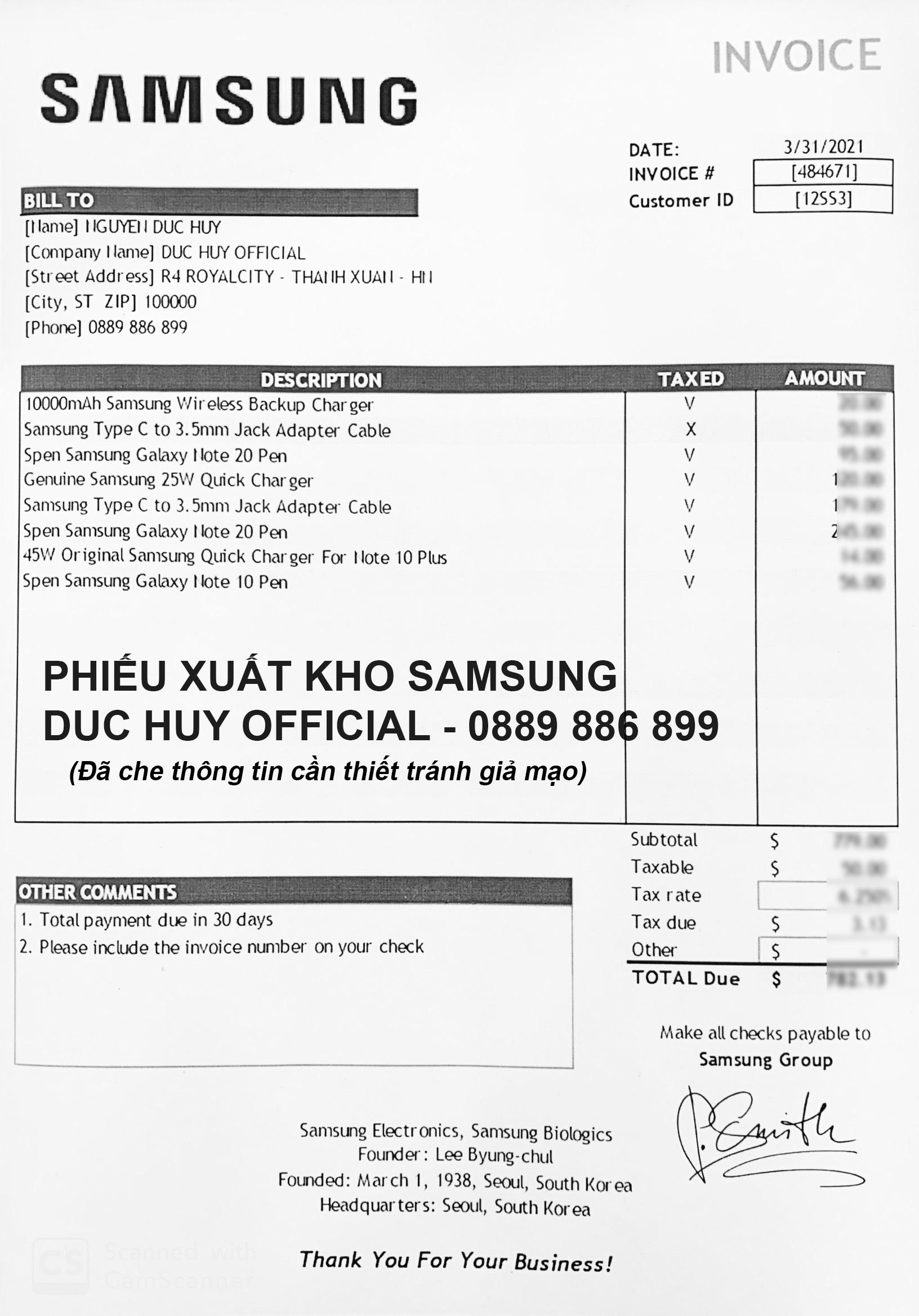 Cáp Sạc Nhanh Samsung USB -  Type C Chính hãng