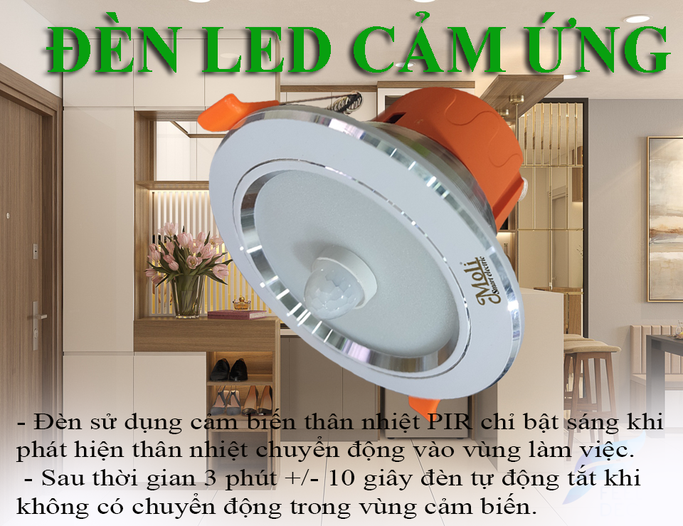[HCM]Đèn Led âm trần cảm ứng siêu mỏng ML-ATC9W