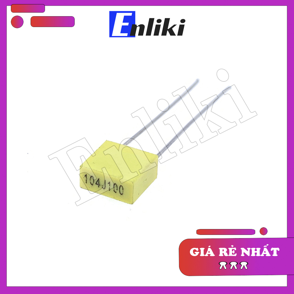 2 Chiếc Tụ 100V Màu Vàng 0.1uF 104J 5mm