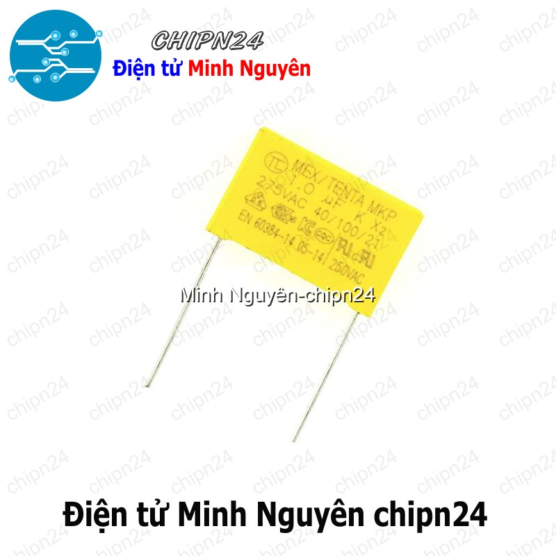 [3 con] (F238) Tụ hộp 105 275VAC 22.5mm (1uF MEX/TENDA MKP K X2 40/100/21) - HH005318