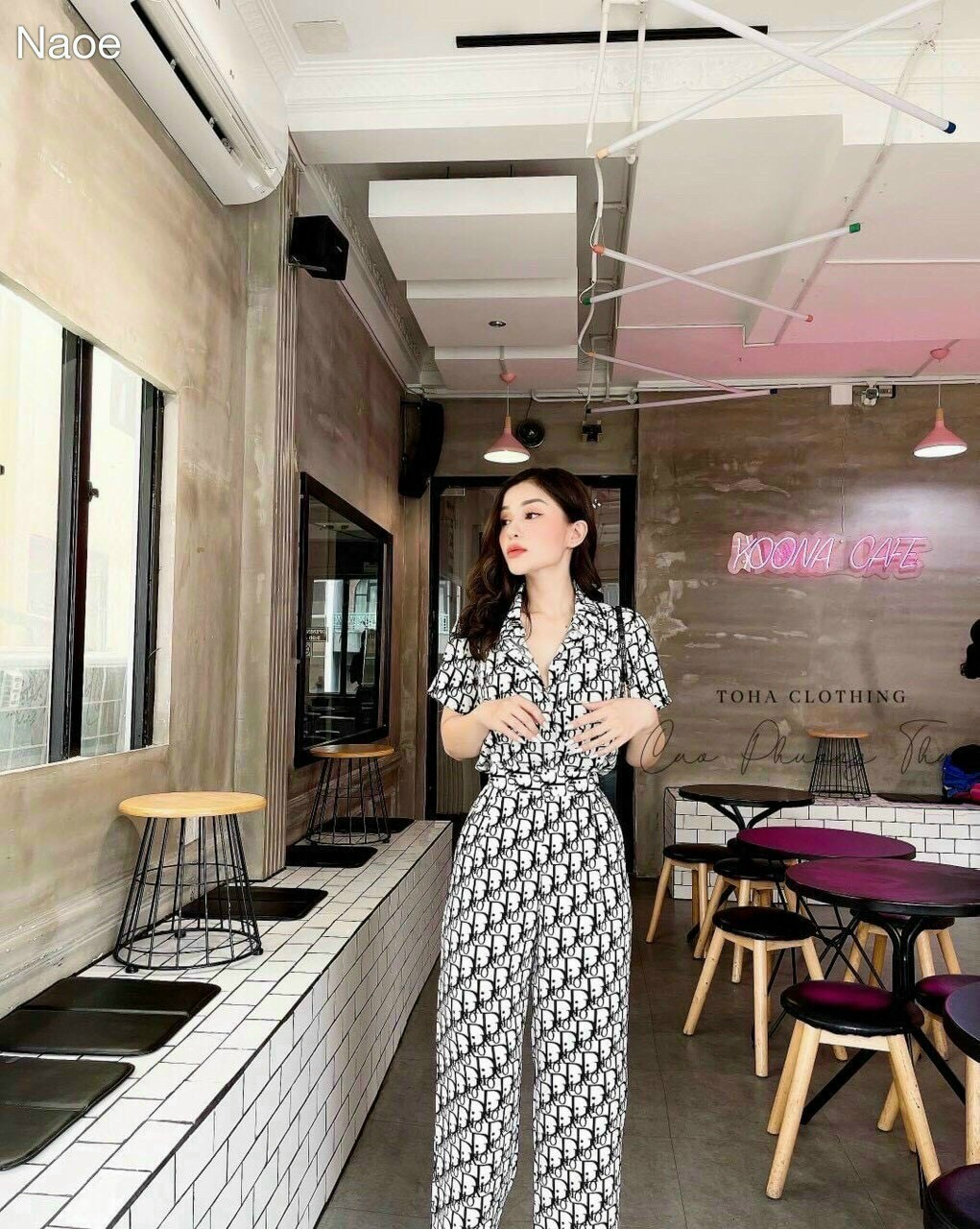 jum cổ vét cột nơ eo họa tiết cực xinh chất lụa cao cấp