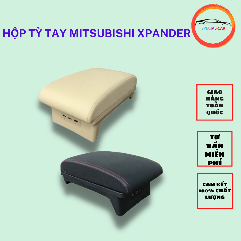 Hộp tỳ tay Mishubishi Xpander cao cấp tích hợp 3 cổng USB