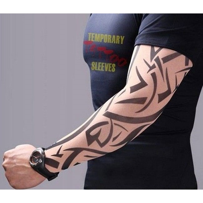 Bộ 02 găng tay hình xăm tattoo hoạ tiết ngẫu nhiên
