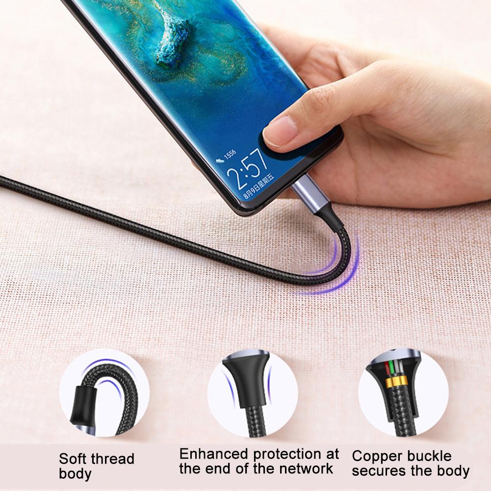 ,PD 100W USB Type-C Cable Elbow Fast Charging Cable Braid Data Cable Nylon Q2S7