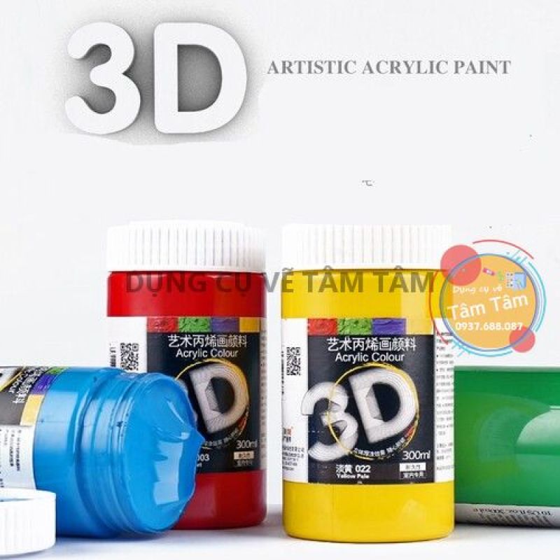 Màu Acrylic 3D, Màu Acrylic 300ml Hãng Chinjoo đăng lần 1/2-Dụng cụ vẽ Tâm Tâm