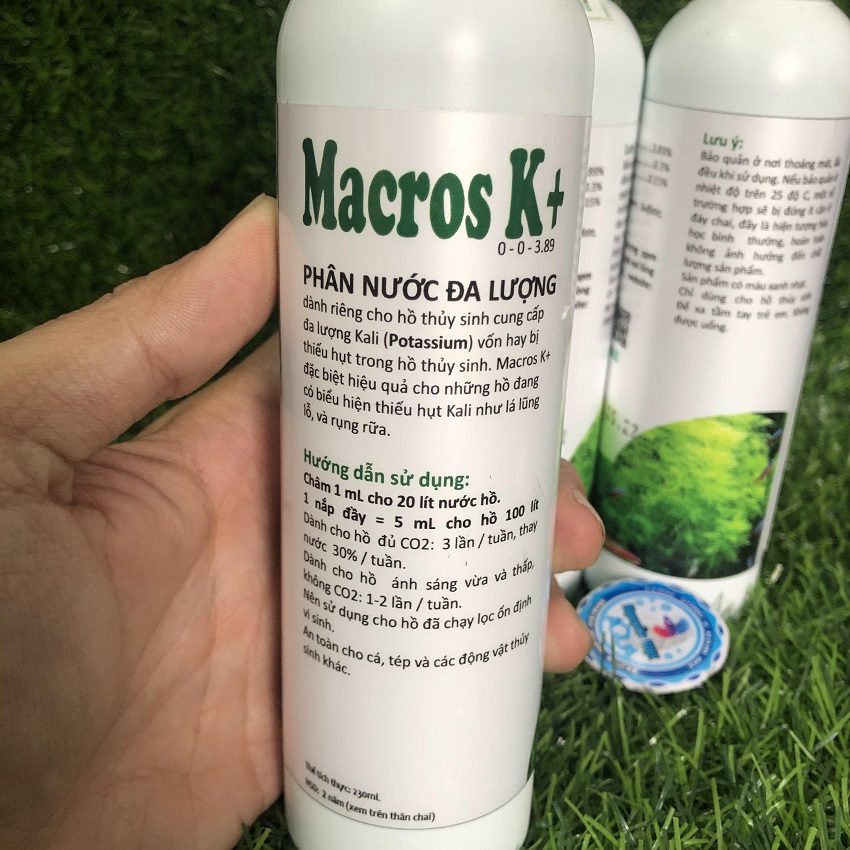 Macros K+ Phân nước cung cấp Kali cho cây thủy sinh 230ml
