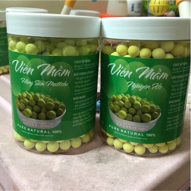 [HCM]Combo 2 hộp ( 1kg) viên mầm đậu nành hồng sâm