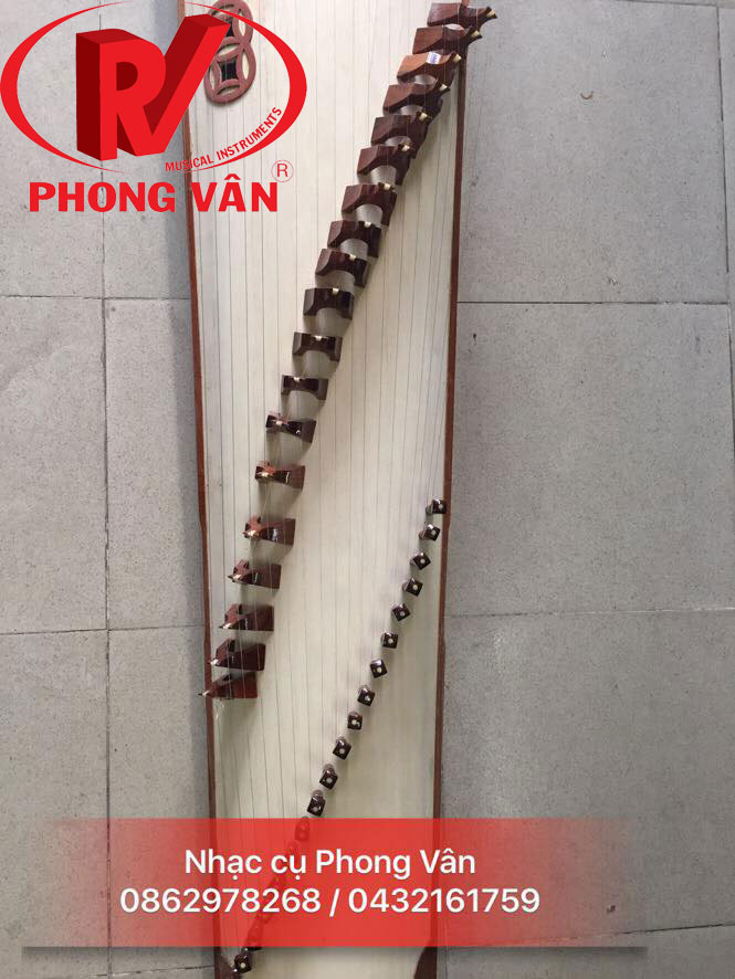Đàn tranh gỗ hương đỏ khảm trai 19 dây