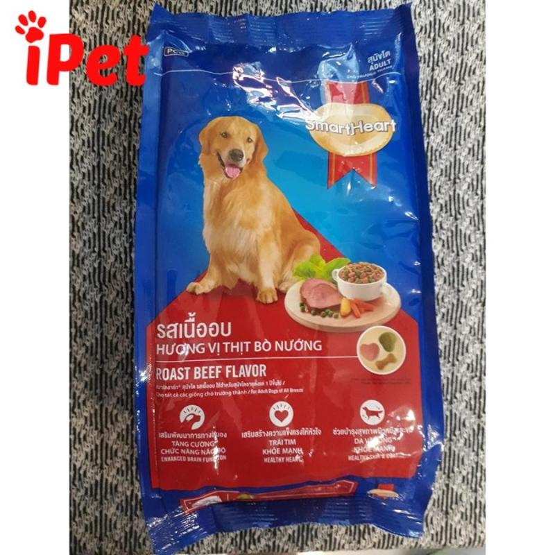 Thức Ăn Hạt Khô Cho Chó Lớn SmartHeart Vị Thịt Bò Nướng 400gr- iPet Shop