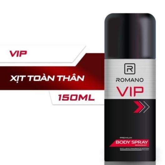 [Hcm]Romano Vip Deodorant Spray 150ml (Red)