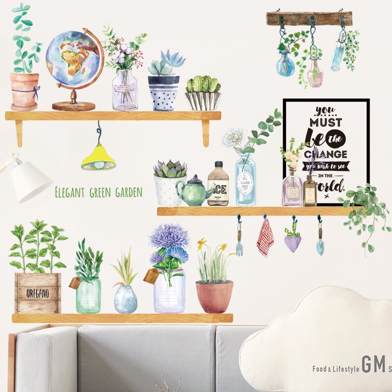 Decal dán tường [Bộ sưu tập các mẫu hoa lá,động vật] BS130