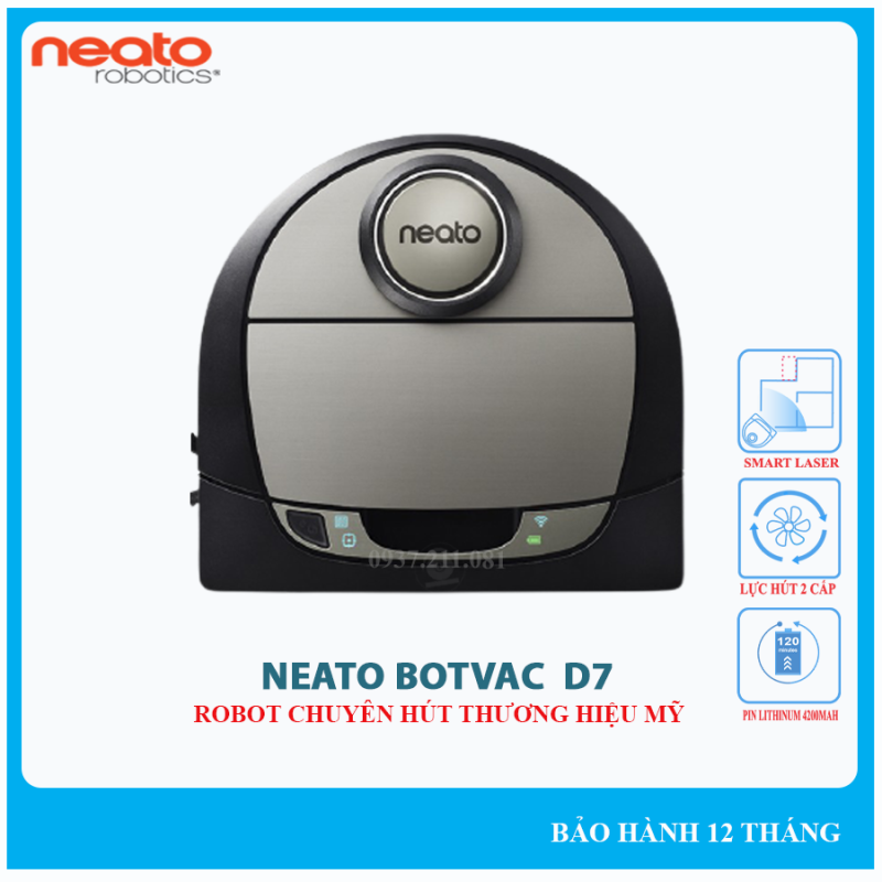 [HCM]Robot hút bụi Neato Botvac D7 Connected chính hãng Bảo hành điện tử 18 tháng.
