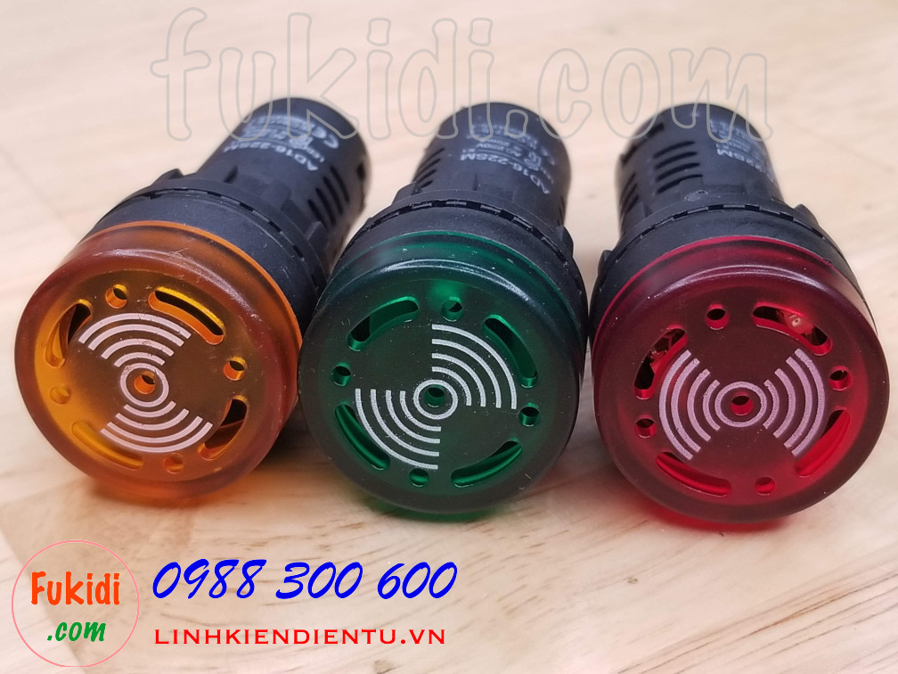 Đèn báo có còi phi 22mm AD16-22SM điện áp 220VAC