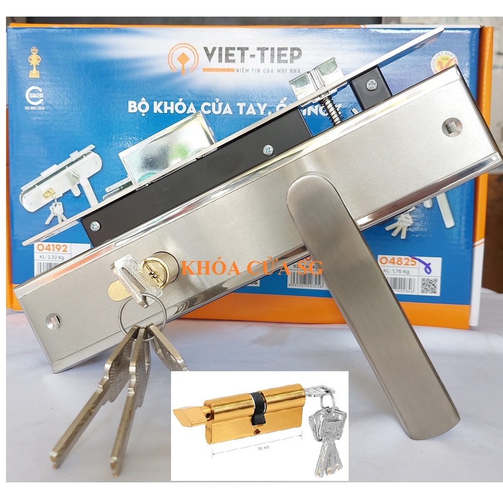 Khóa tay gạt việt tiệp 04825 inox 304 - bh 3 năm