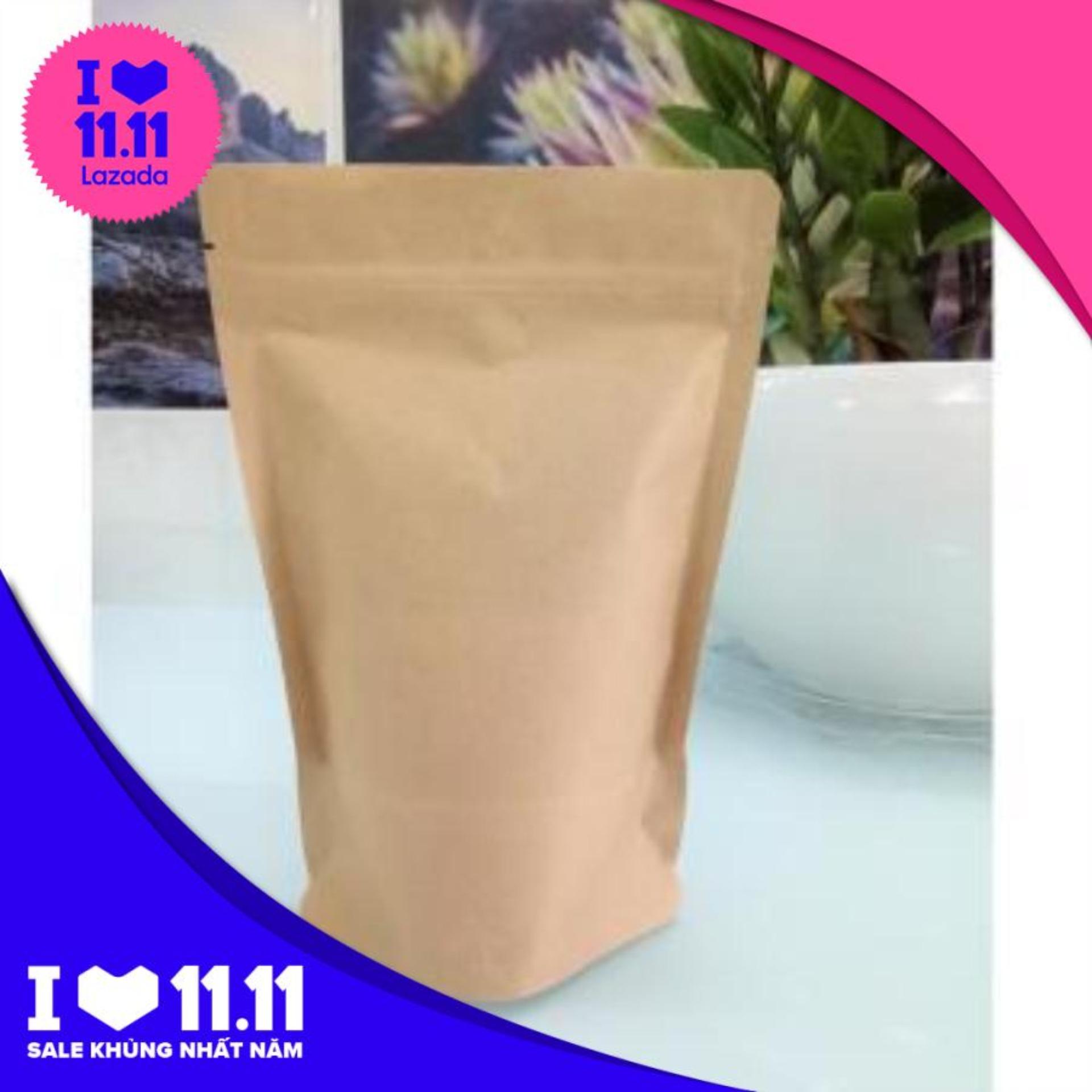 Túi Zip Giấy Kraft  2 mặt giấy đáy đứng  ( Đựng các loại hạt khô)