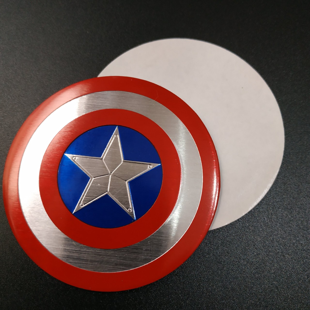 Tem nhôm dán xe Captain america tròn 7.5cm