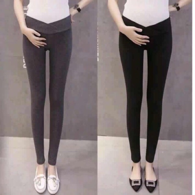 Quần Bầu Legging Cạp Chéo, Chất Cotton Đẹp