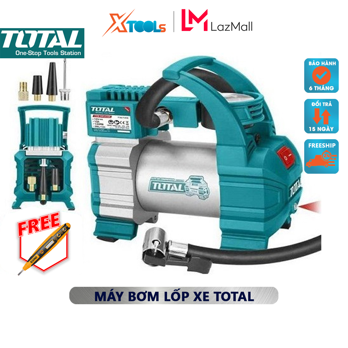 Inspection instrument car tires total TTAC1406 steam pump 12V, maximum pressure: 140psi, 35L/minute, 10A, long power cable 3M toilet, pump car can use spray paint, blow away dirt, shoot nails [XTools mall]