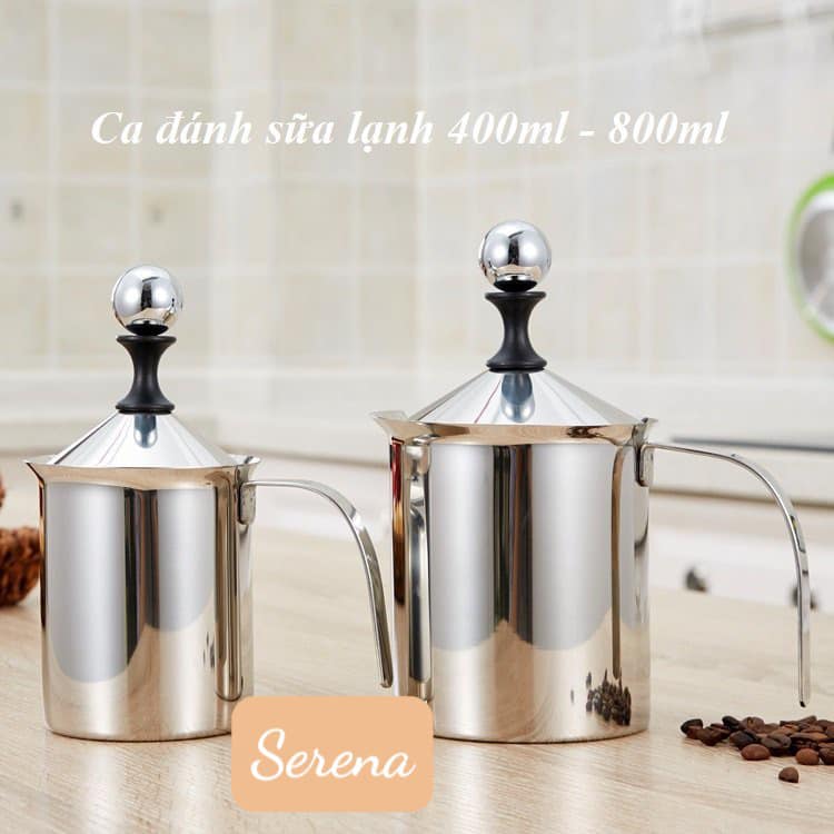 Ca inox - sục sữa lạnh tạo bọt 400ml - 800ml