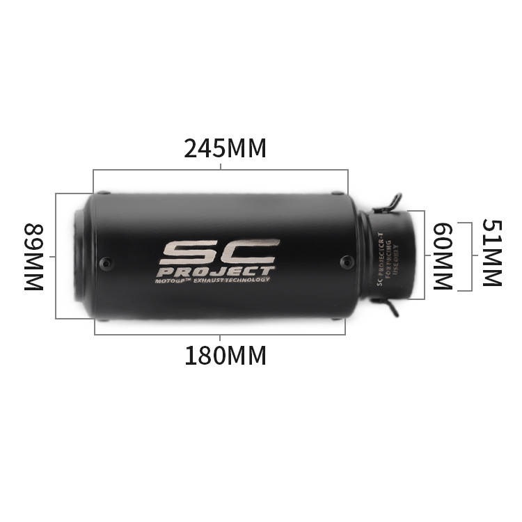 Pô Thể Thao SC đen miệng 60mm