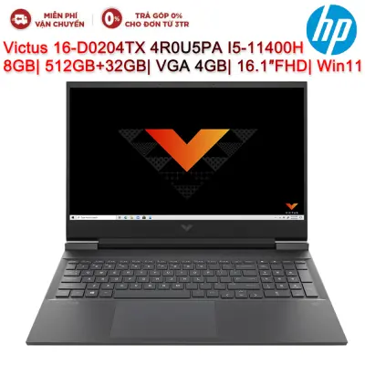 Laptop HP Victus 16-D0204TX 4R0U5PA I5-11400H| 8GB| 512GB+32GB| VGA 4GB| 16.1″FHD| Win 11