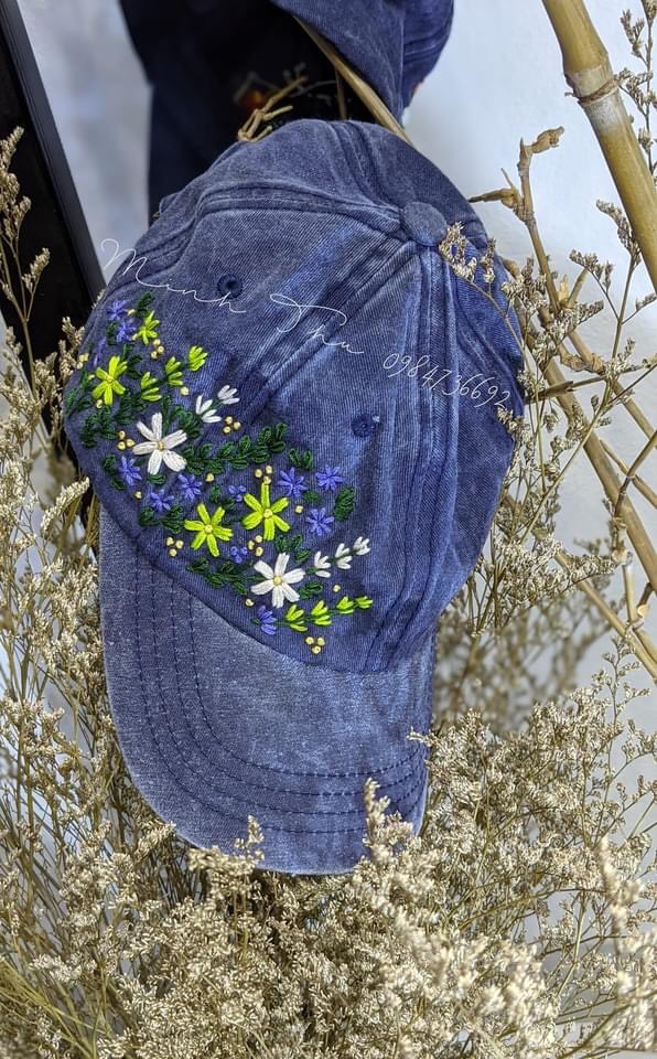 Nón/Mũ lưỡi trai thêu tay handmade độc lạ