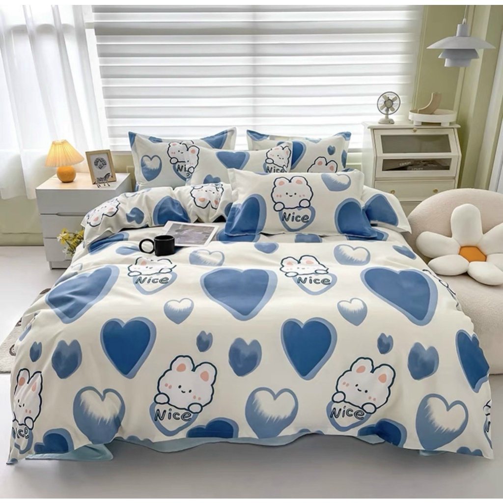 Bộ ga gối 4 món Cotton poly hàng loại 1