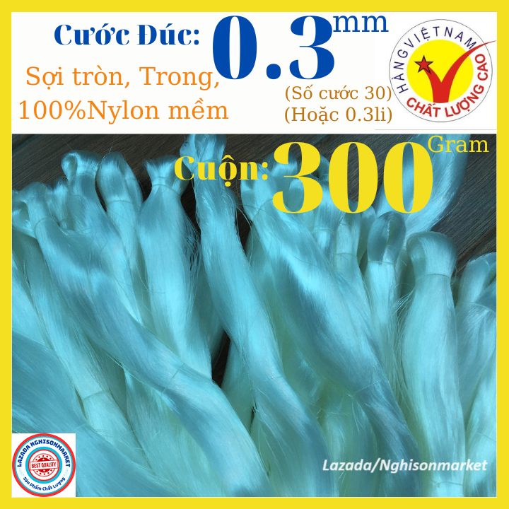 Cước đúc đan lưới 0.3mm (0.3li,số30) Câu cá Đan chài lưới loại tốt