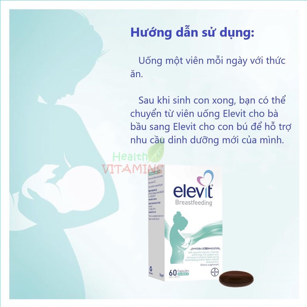 Elevit Sau Sinh - Elevit bú Breastfeeding 60 viên-Úc