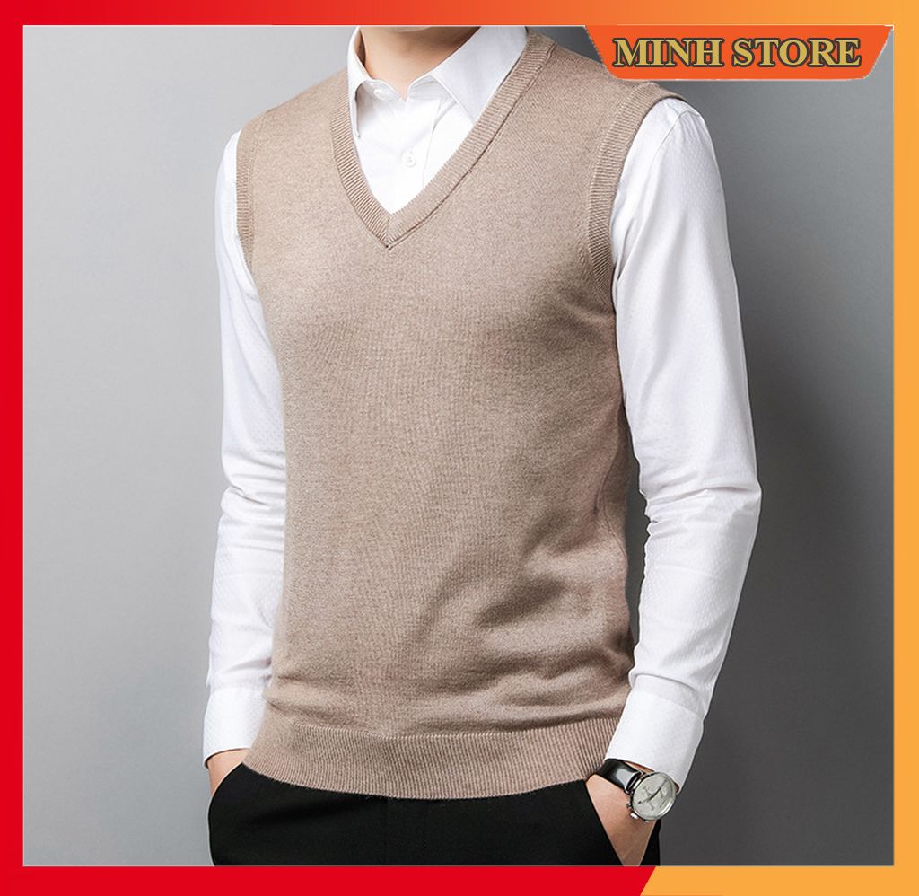 Áo gile nam nữ chất len tăm cao cấp, áo len ba lỗ trẻ trung năng động al07 - minhstore