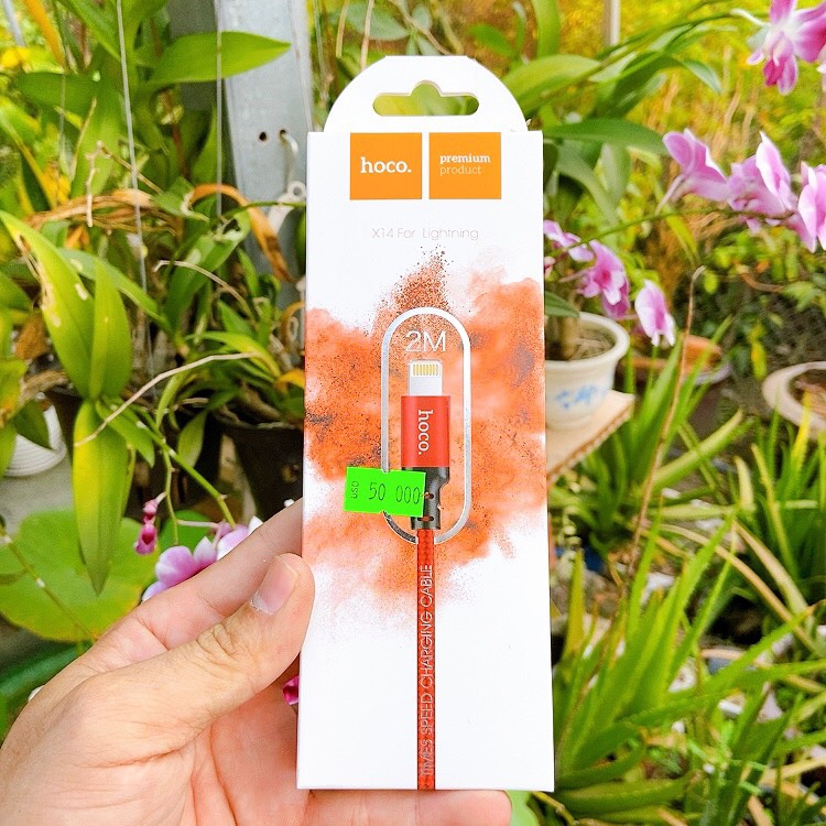 [HCM]Cáp sạc dài 2m dây dù Hoco X14 đầu Micro USB/Lightning
