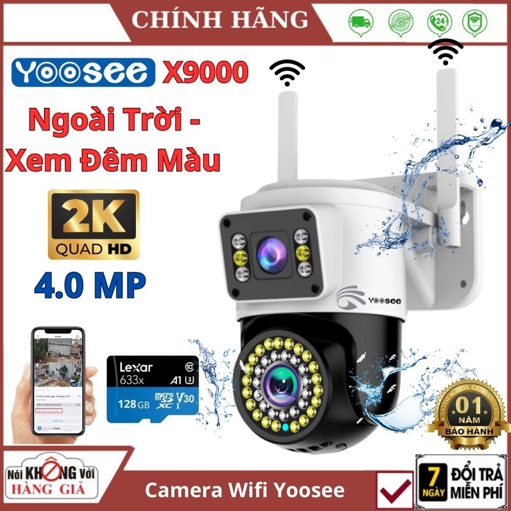 Yoosee model 2024 yoosee camera 5.0mpx 2 eyes mode q42d-wide angle-Super focus-two conversation-360 degree rotation anti-theft alarm function outdoor IP WiFi camera X9000