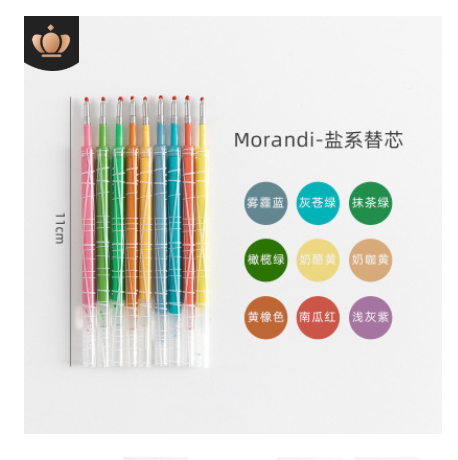 Ruột bút gel MORANDI (Bộ 9 ngòi) nhiều màu