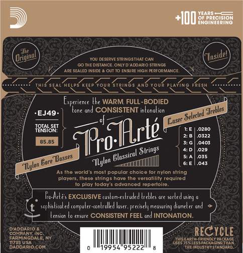 Dây Nylon Đàn Guitar Classic D'addario EJ49 |Dây đàn guitar Classic