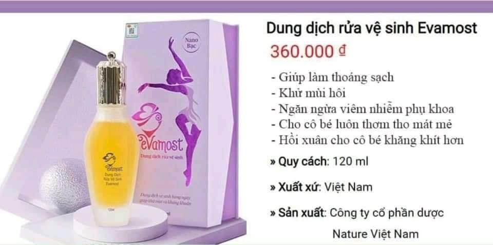 [Tem nguyên] Dung dịch vệ sinh phụ nữ Evamost premium