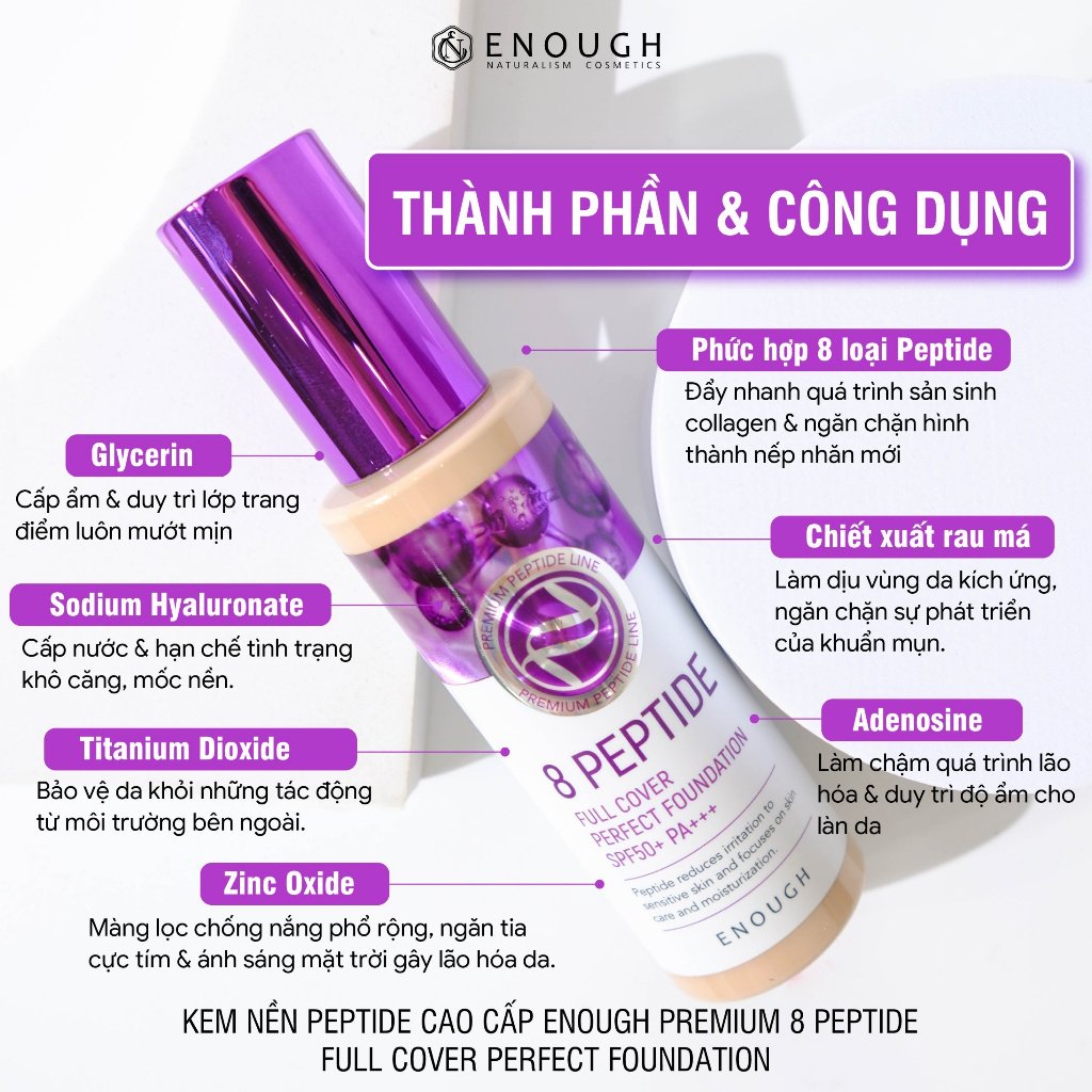 Kem nền Collagen Ultra X10 Enough Foundation SPF50