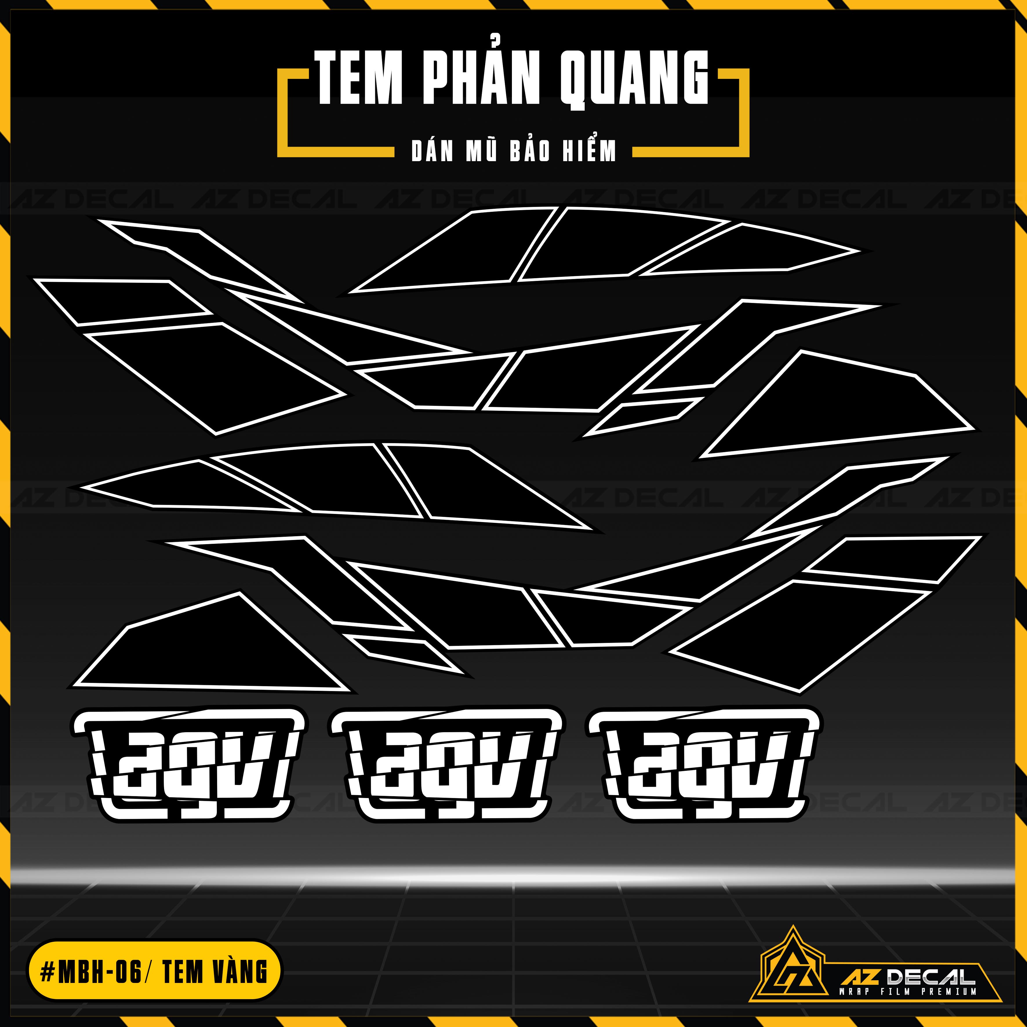 Sticker dán mũ bảo hiểm fullface, 3 / 4 mẫu agv | mbh-06 | tem dán trang trí nón bảo hiểm phản quang | azdecal