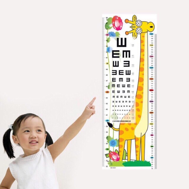 Decal thước đo chiều cao nguyên tấm 170cm - mẫu ngẫu nhiên