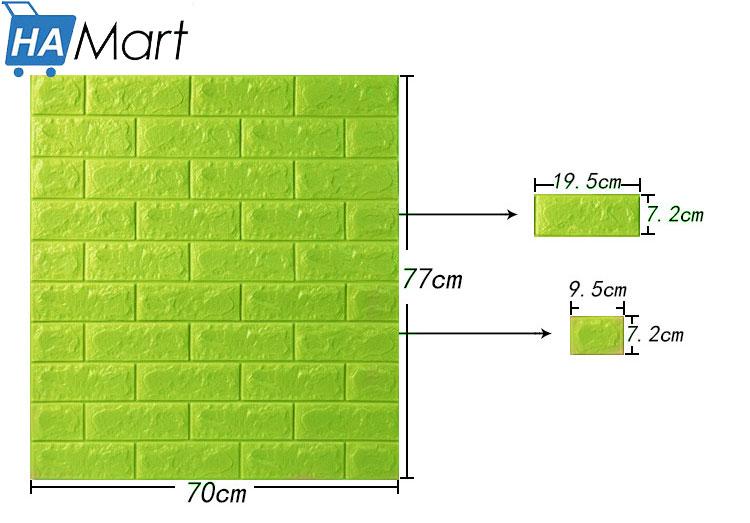 [Chọn màu] Xốp dán tường giả gạch 3D (10 tấm) kích thước 70x77cm cách âm, cách nhiệt dễ lau chùi