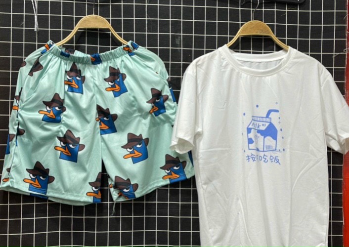 Sét Bộ Đùi Cotton Quần Thú Mỏ Nhọn + Áo Thun Hoạt Hình 3D Cartoon Dễ Thương Hot Trend , Thun Coton Mát Mẻ , Nam Nữ Đều Mặc Được TTSLB0145