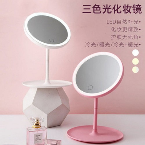GƯƠNG TRANG ĐIỂM TRÒN ĐỂ BÀN CÓ ĐÈN LED