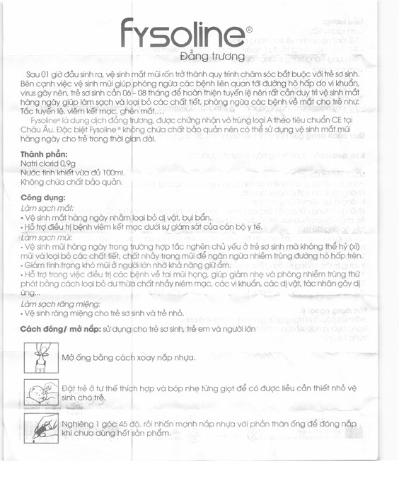 Nước muối sinh lý Fysoline Isotonic 5ml (Hộp 40 ống)