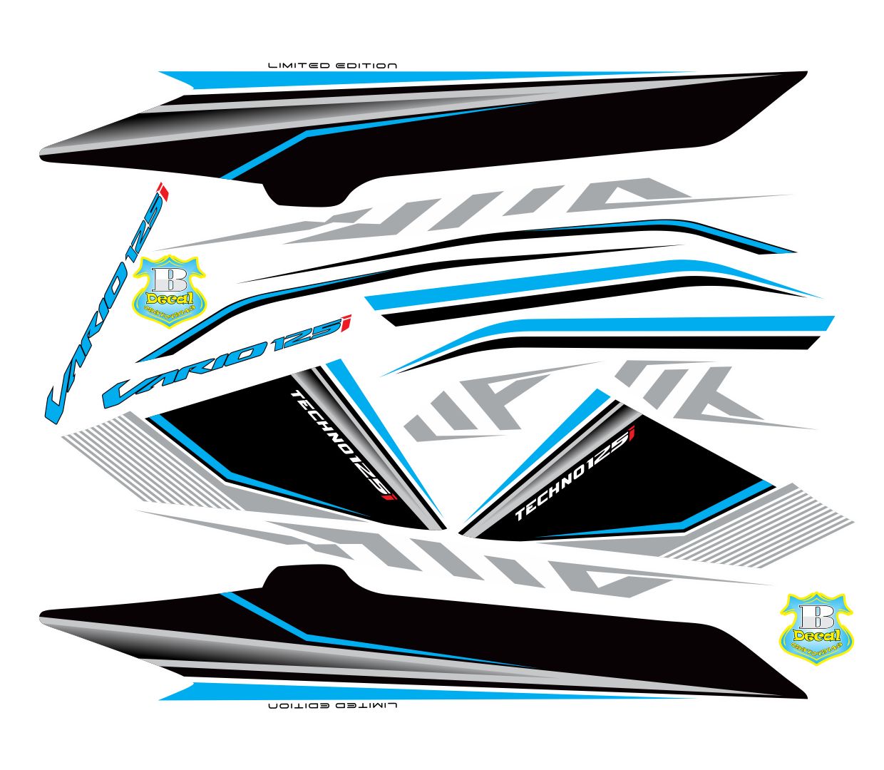 Tem rời vario 125 trắng xanh