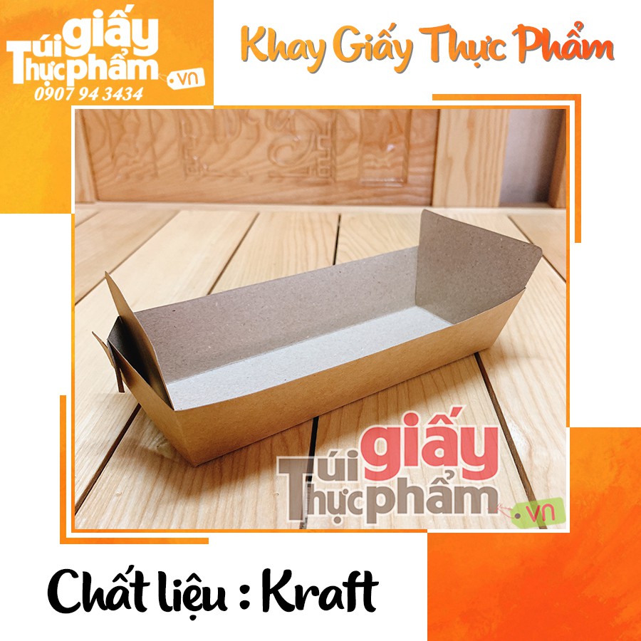 [Giá gốc]250 Khay Giấy Kraft Thực Phẩm